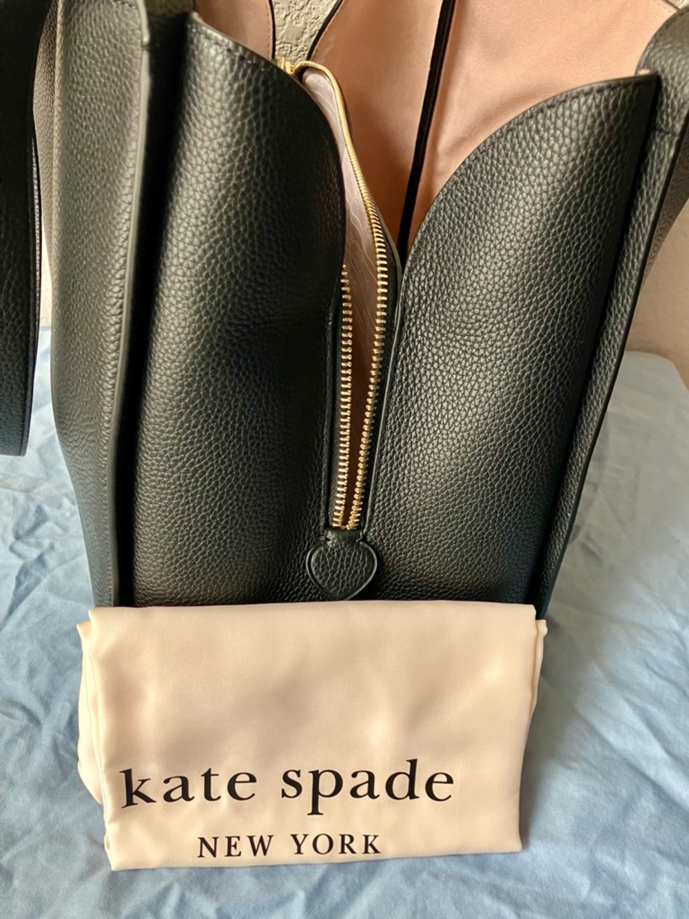Kate Spade Knott Pebbled Leather Large Shoulder Bag - Black - Picture 11 of 15